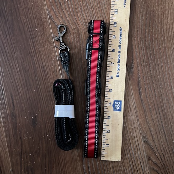 NWOT Adjustable red and black dog collar and leash - Picture 3 of 8